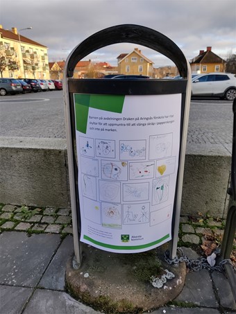 � Bilderna kom till efter att vi varit i skogen och p� v�gen hem hittade barnen skr�p p� marken, s�ger Christin Endro. Foto: Alvesta kommun