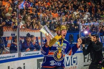 Martin Lundberg tog sitt femte SM-guld och blir historisk, som en av fem spelare som tagit fem SM-guld. Foto: Josefin Petersson