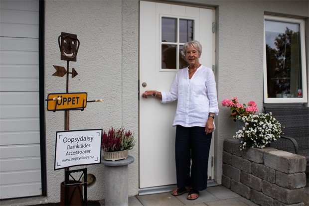 Ann-Sofie driver numera butiken Oopsydaisy p heltid