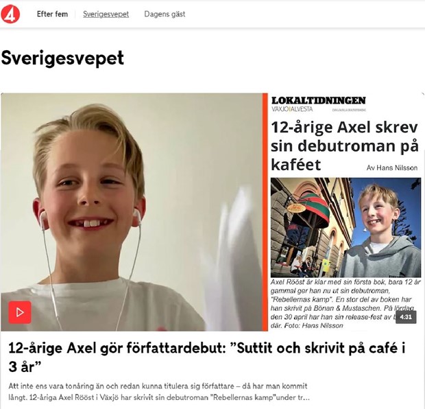Axel Rst intervjuades i TV4 om sin debutroman 