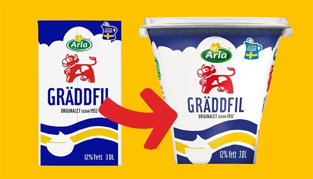 Klassisk grddfilsfrpackning gr ur sortimentet