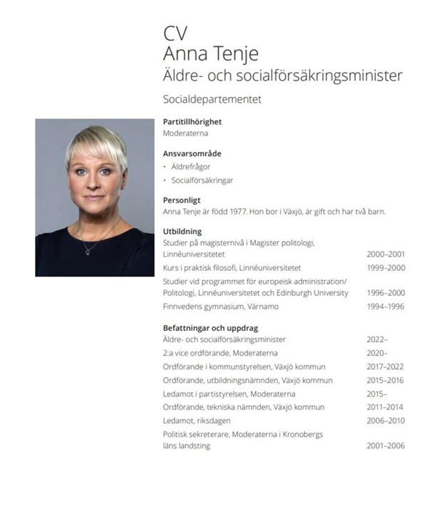 Anna Tenje avsl�jad med felaktiga uppgifter i sitt cv