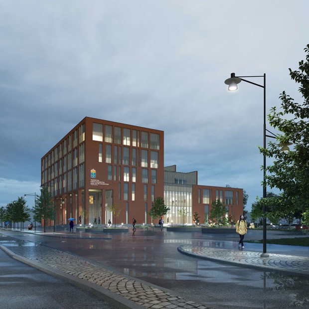 Den nya domstolen i V�xj� b�rjar byggas