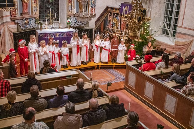 Ljus och �gon tindrade under �rets luciat�g i H�rl�v