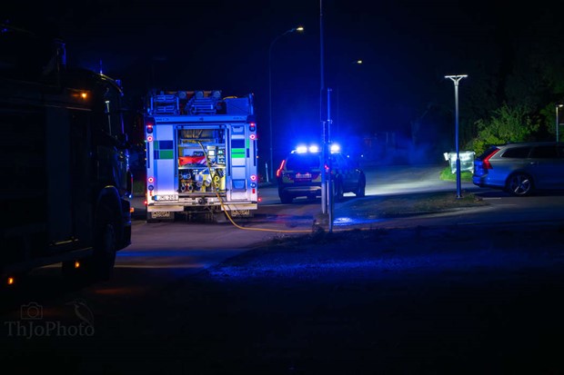 Bilbrand misstänks vara anlagd Bilbrand misstänks vara anlagd