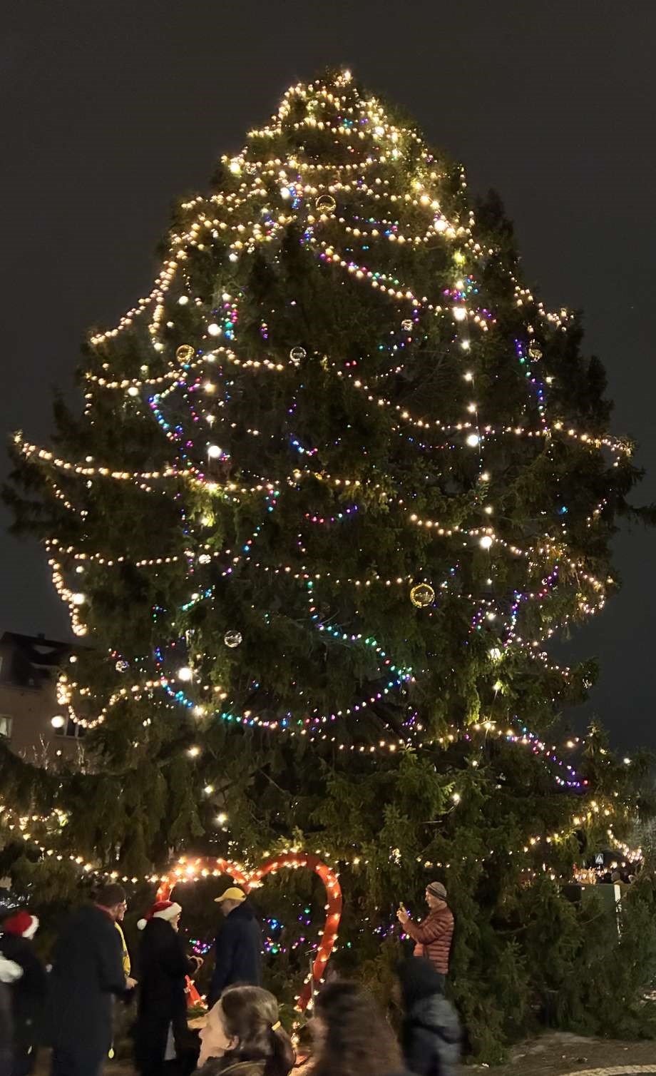Hatstorm mot kommunens stora gran p Allbotorget