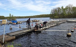 Lessebo B�tklubb rustar upp bryggorna inf�r sommaren