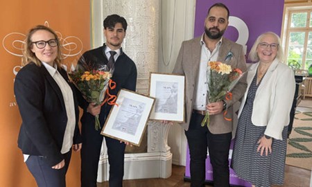 Nour och Ahmad fr�n V�xj� fick Skapa-priset f�r sina innovationer
