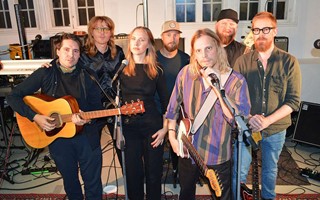 Palmevapnet m�lar med toner i konsthallen