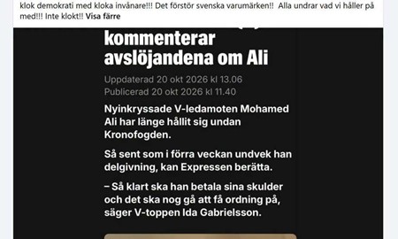 Torsten Jansson om turerna kring Mohamed Ali (V): �Det f�rst�r Sveriges rykte och svenska varum�rken�